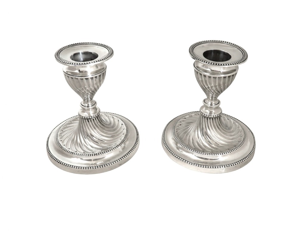 Pair of Antique Victorian Sterling Silver Candlesticks 1899 View VI