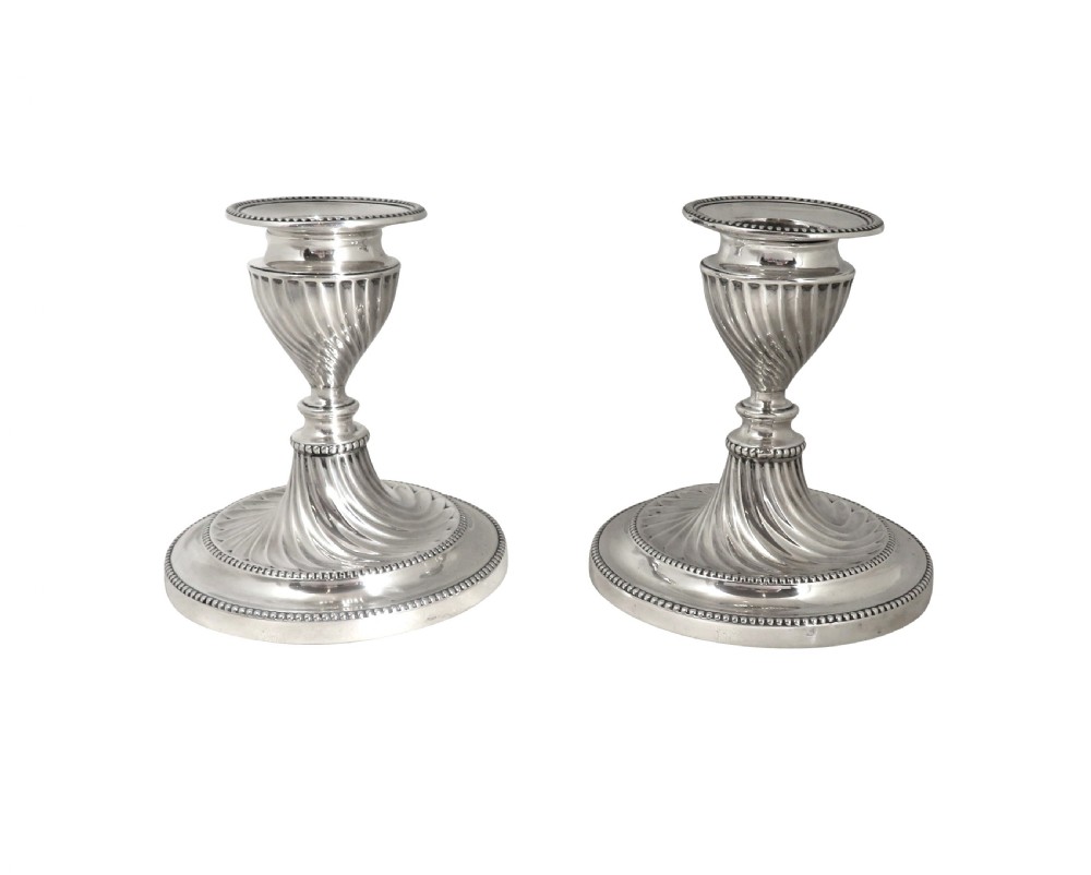 Pair of Antique Victorian Sterling Silver Candlesticks 1899 View VIII
