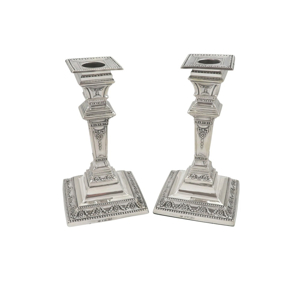 Pair of Antique Victorian Sterling Silver 6