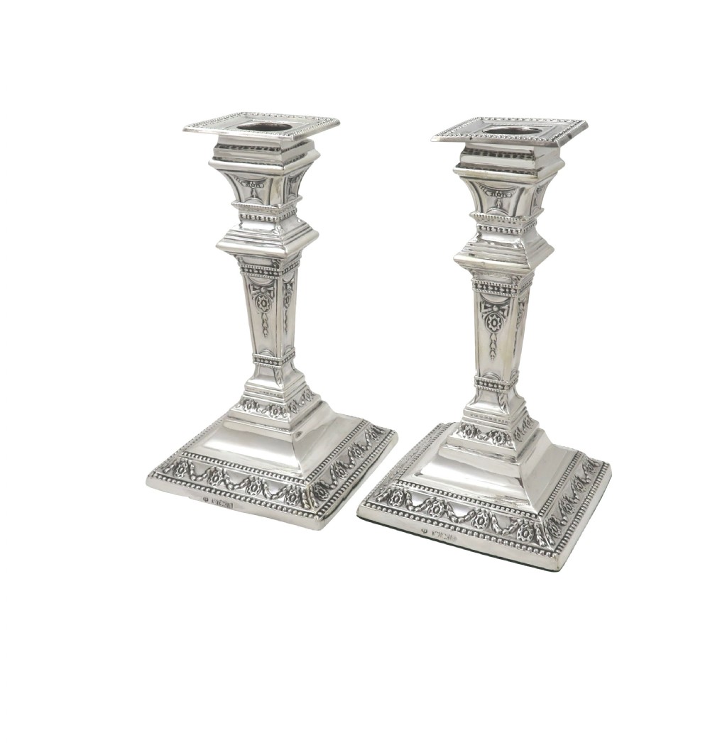 Pair of Antique Victorian Sterling Silver 6
