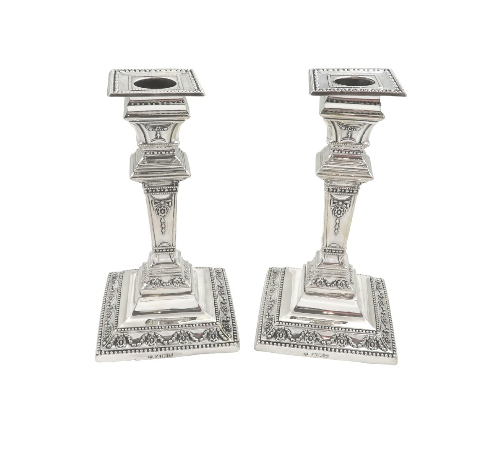 Pair of Antique Victorian Sterling Silver 6