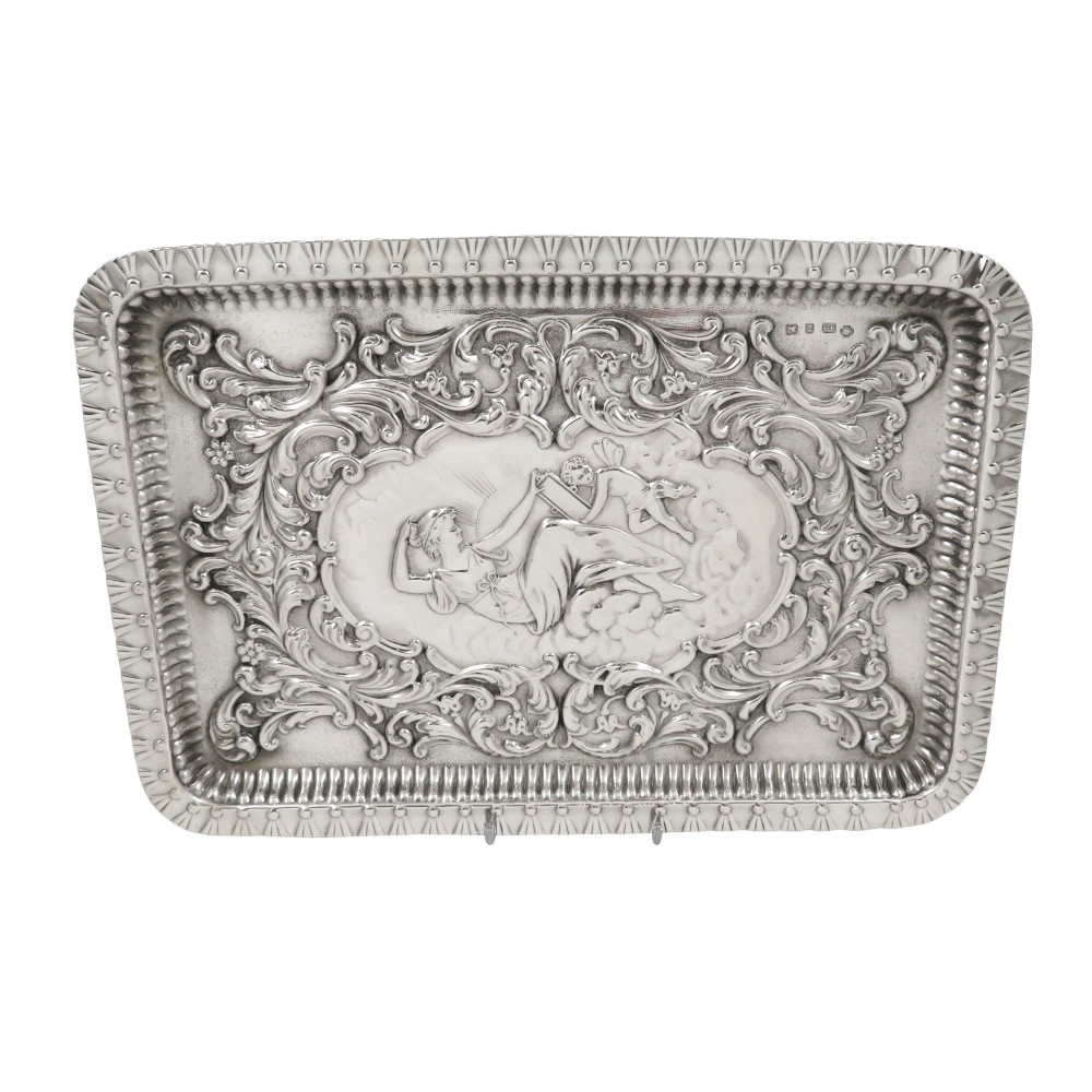 Antique Victorian Sterling Silver Dressing Tray 1899