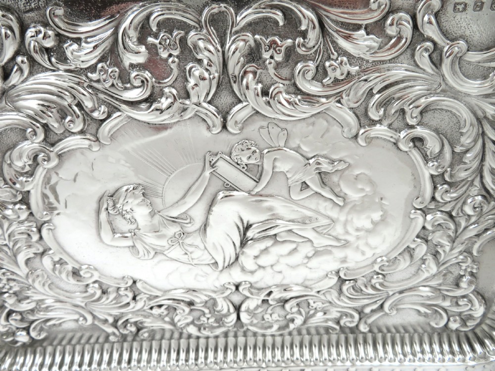 Antique Victorian Sterling Silver Dressing Tray 1899 View II