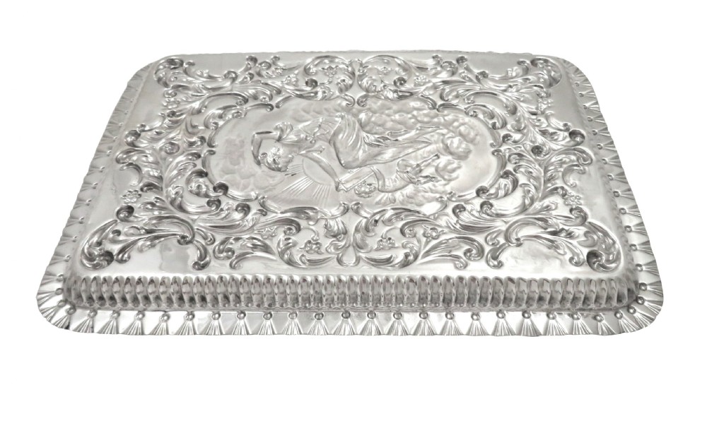 Antique Victorian Sterling Silver Dressing Tray 1899 View VI