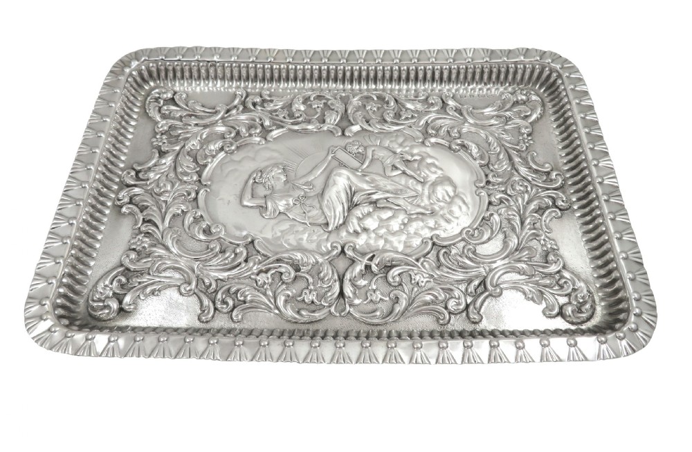 Antique Victorian Sterling Silver Dressing Tray 1899 View VII