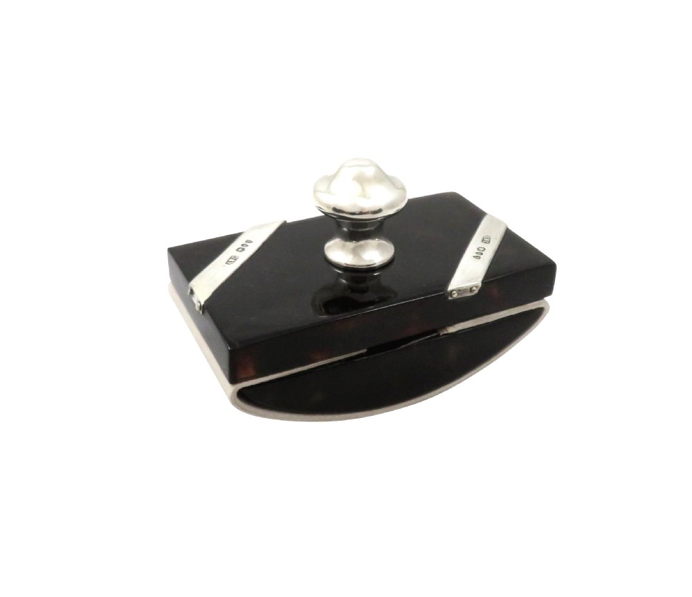 Antique Victorian Sterling Silver & Tortoiseshell Desk Top Roller Blotter 1894 View IV