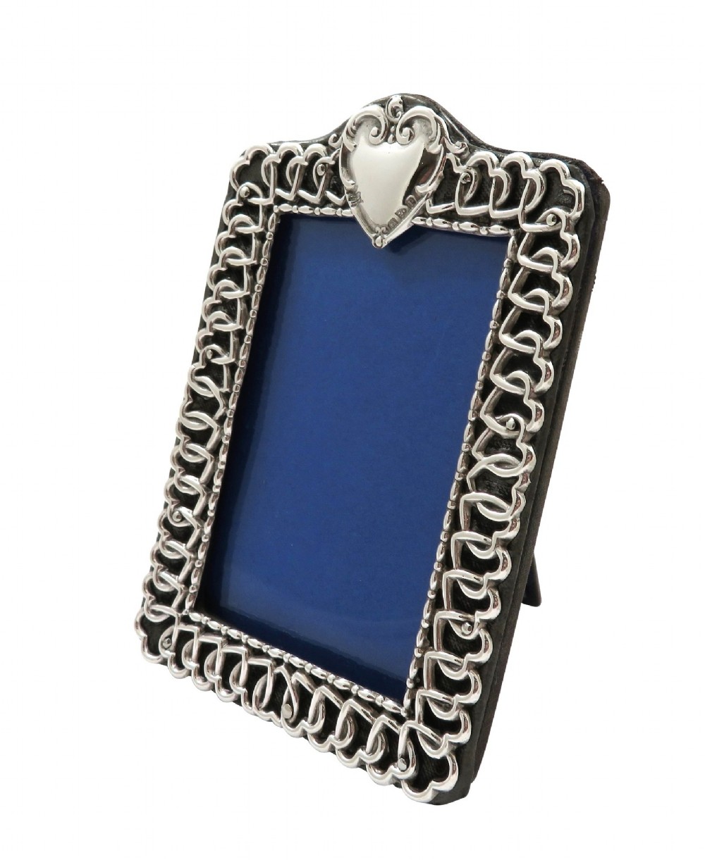 Antique Victorian Sterling Silver 'Heart' Photo Frame 1898