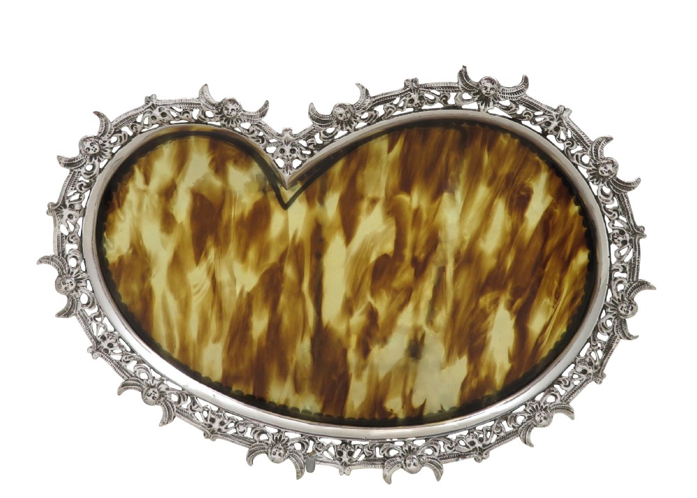 Antique Sterling Silver & Tortoiseshell Dish / Pin Tray 1891 View VI