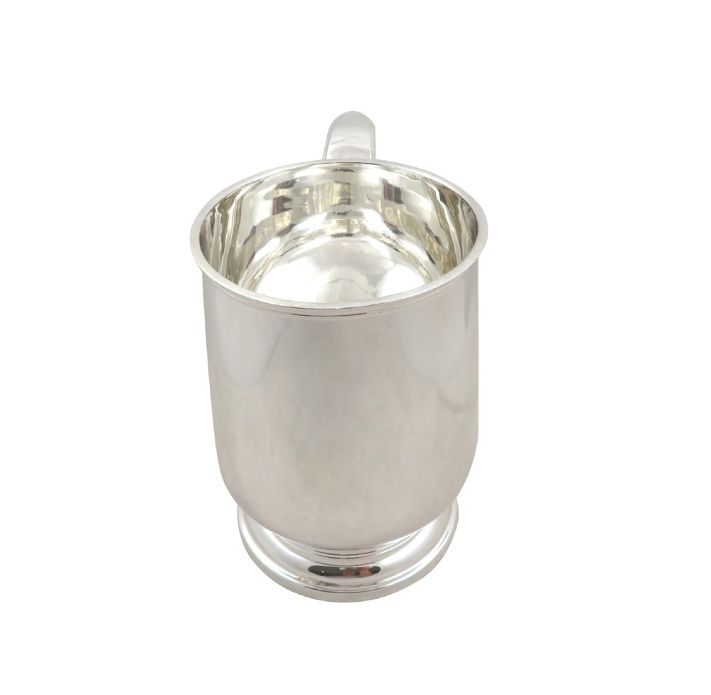 Antique Sterling Silver Pint Mug / Tankard 1917 View V