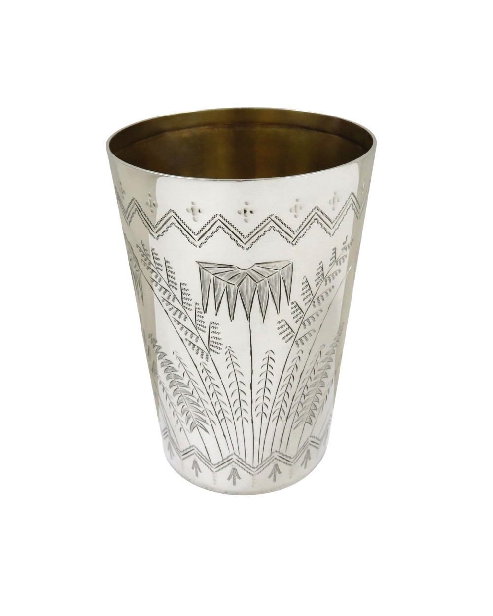 Antique Victorian Sterling Silver 'Birds' Beaker 1878 View IX