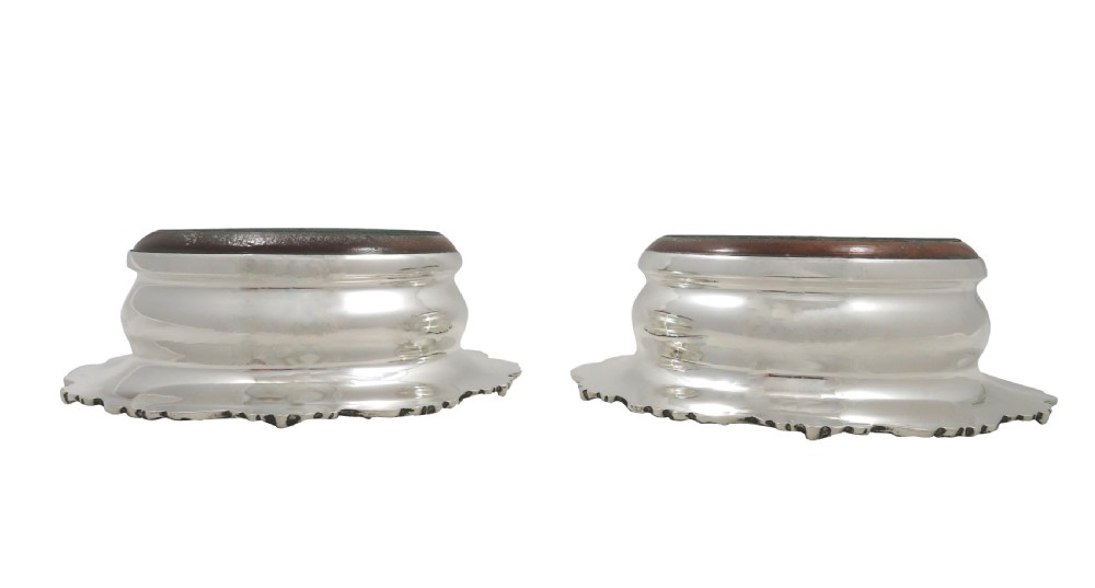 Pair of Vintage Sterling Silver 'Grape & Vine' Wine Coasters  View VI