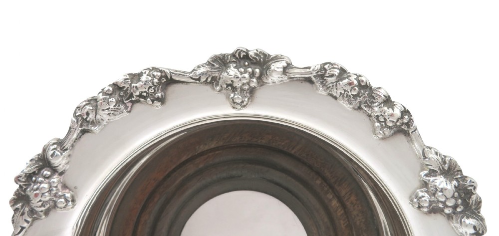 Pair of Vintage Sterling Silver 'Grape & Vine' Wine Coasters  View VII