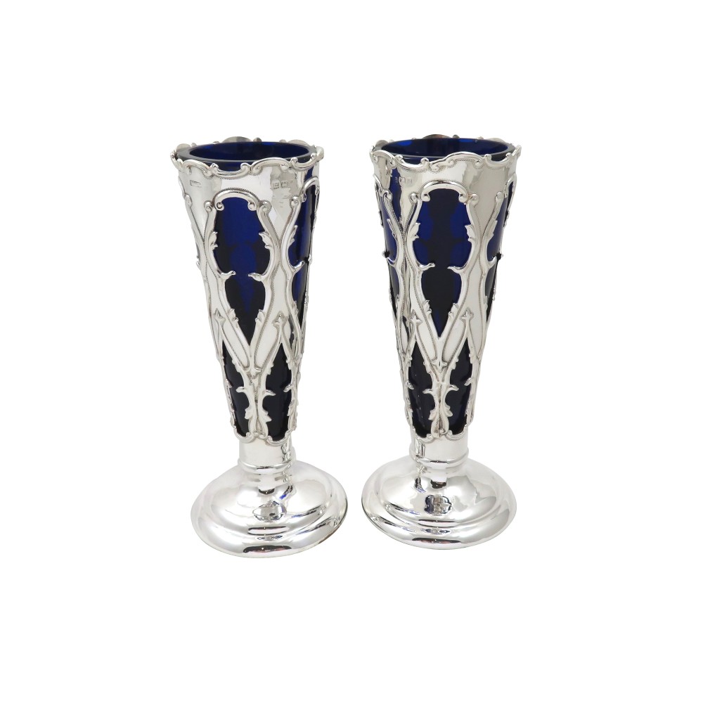 Pair of Antique Edwardian Sterling Silver 6