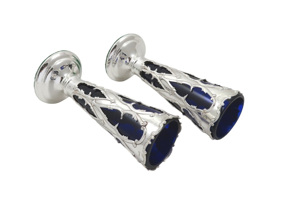 Pair of Antique Edwardian Sterling Silver 6