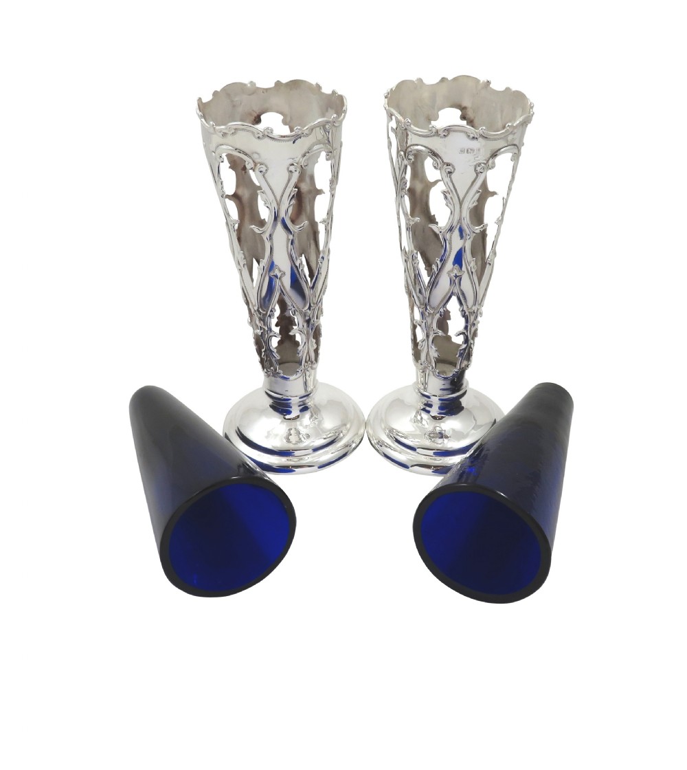 Pair of Antique Edwardian Sterling Silver 6