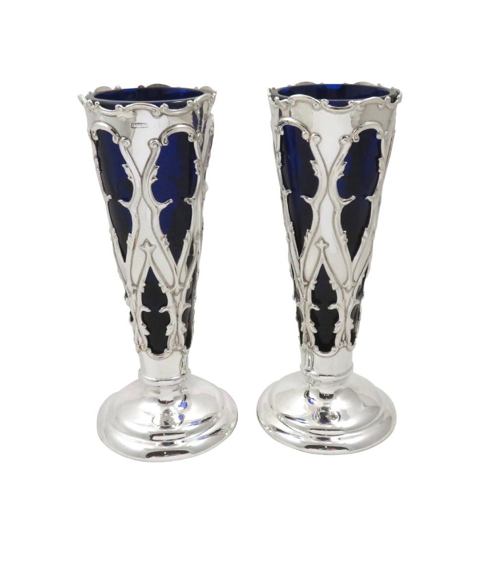 Pair of Antique Edwardian Sterling Silver 6