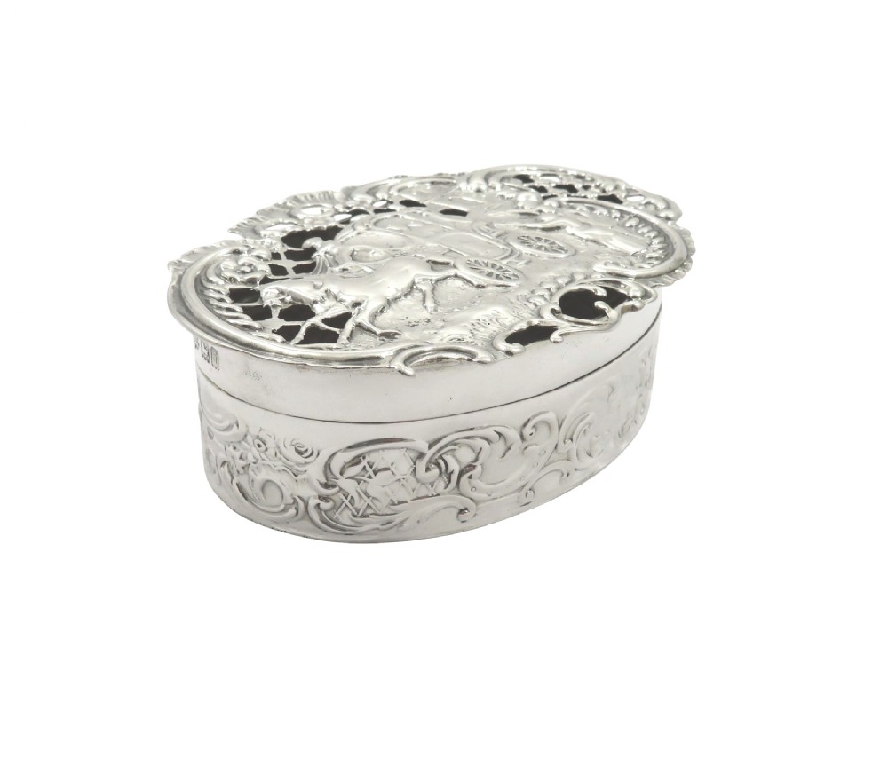 Antique Edwardian Sterling Silver Marriage Box 1904 View II
