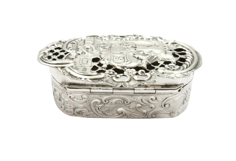 Antique Edwardian Sterling Silver Marriage Box 1904 View VI