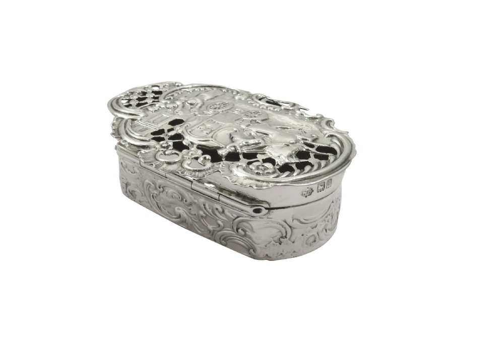 Antique Edwardian Sterling Silver Marriage Box 1904 View VII