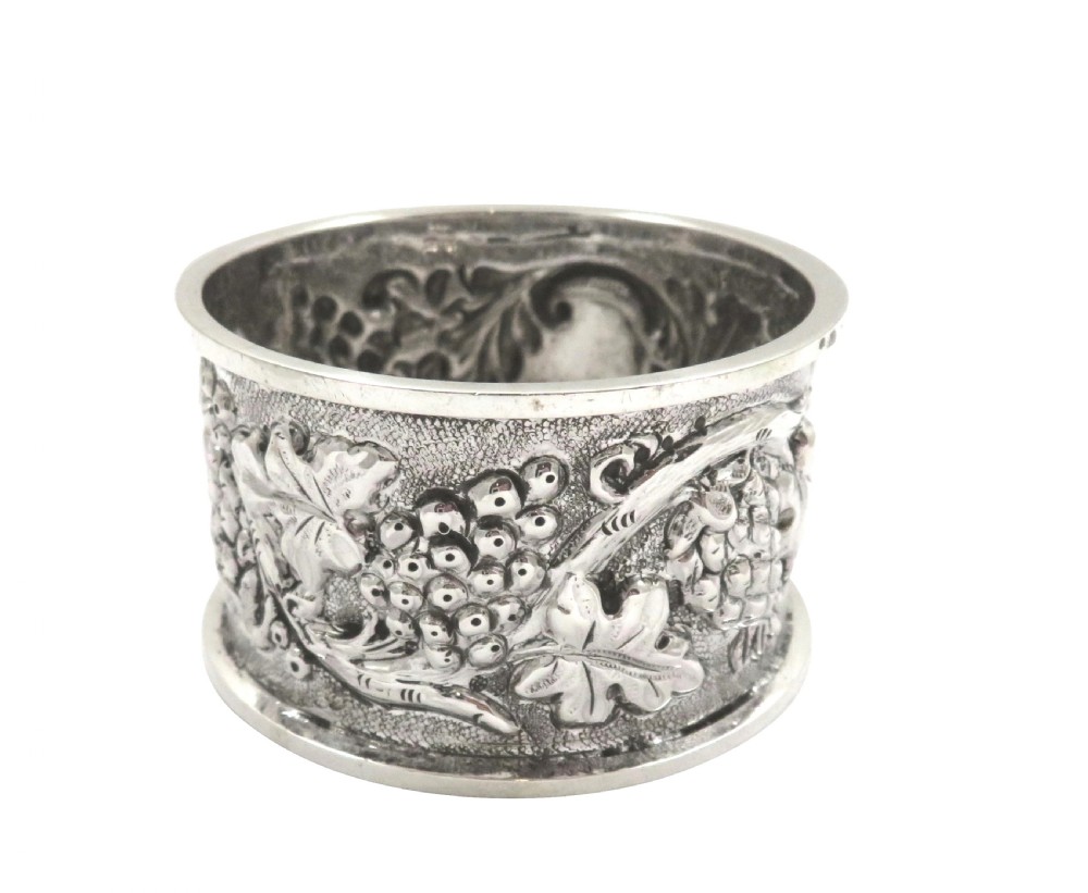Antique Victorian Sterling Silver Napkin Ring in Case 1899 View VI