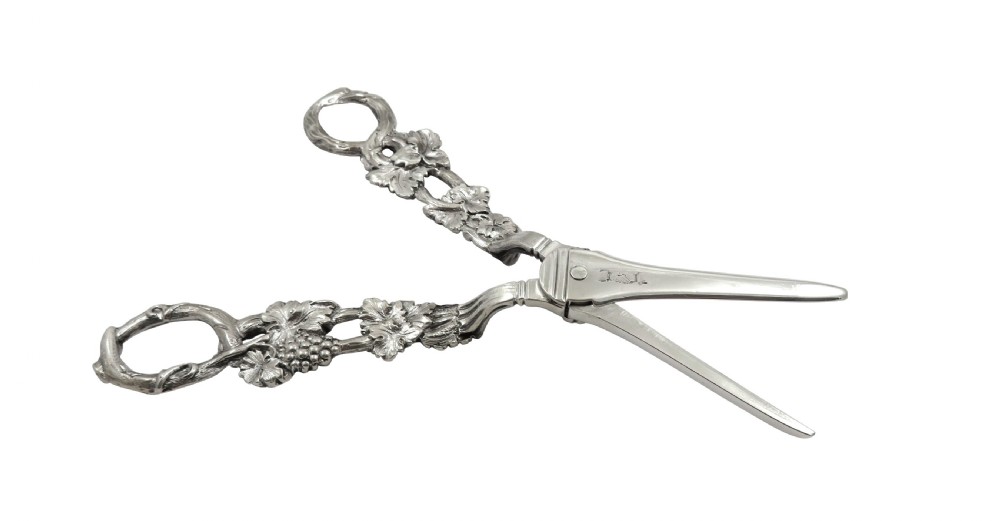 Pair of Antique Victorian Sterling Silver Grape Shears / Scissors 1837 View VII