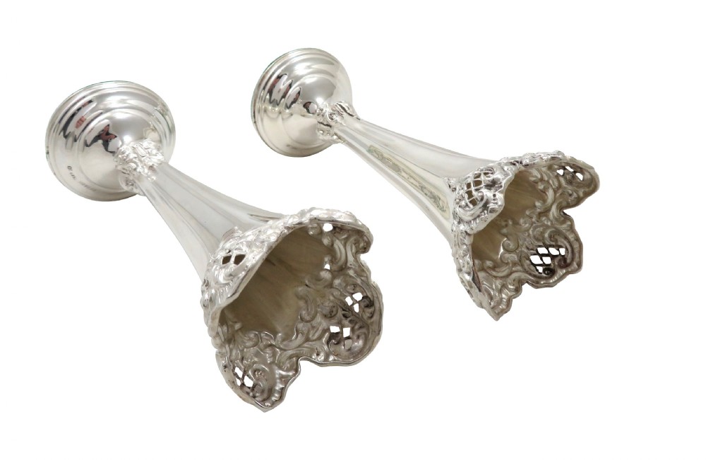 Pair of Antique Victorian Sterling Silver 6