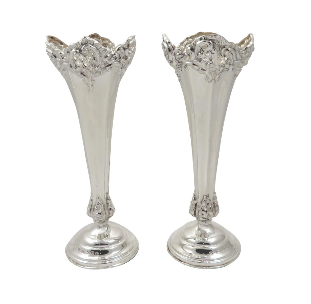 Pair of Antique Victorian Sterling Silver 6