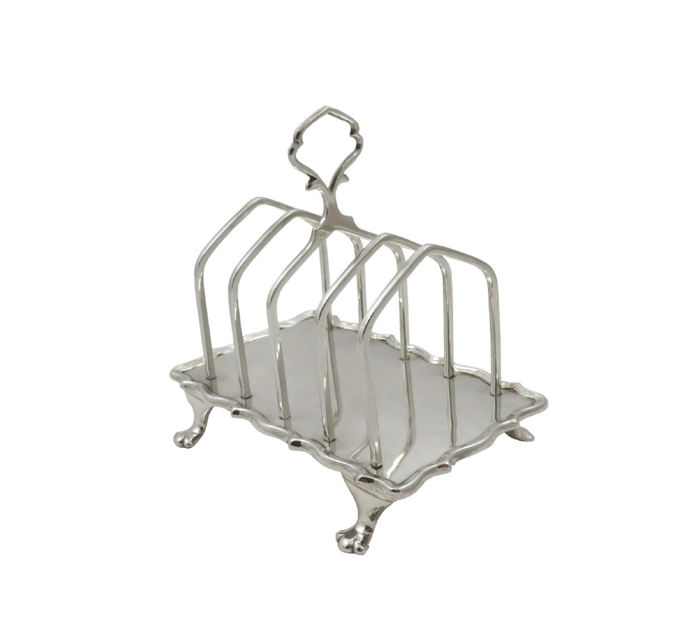 Antique Edwardian Sterling Silver Toast Rack 1910 View IV