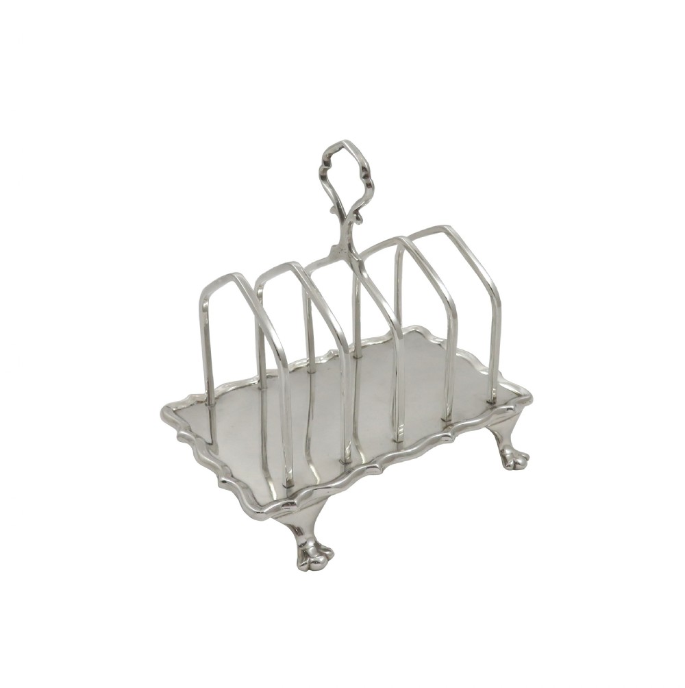 Antique Edwardian Sterling Silver Toast Rack 1910 View VII