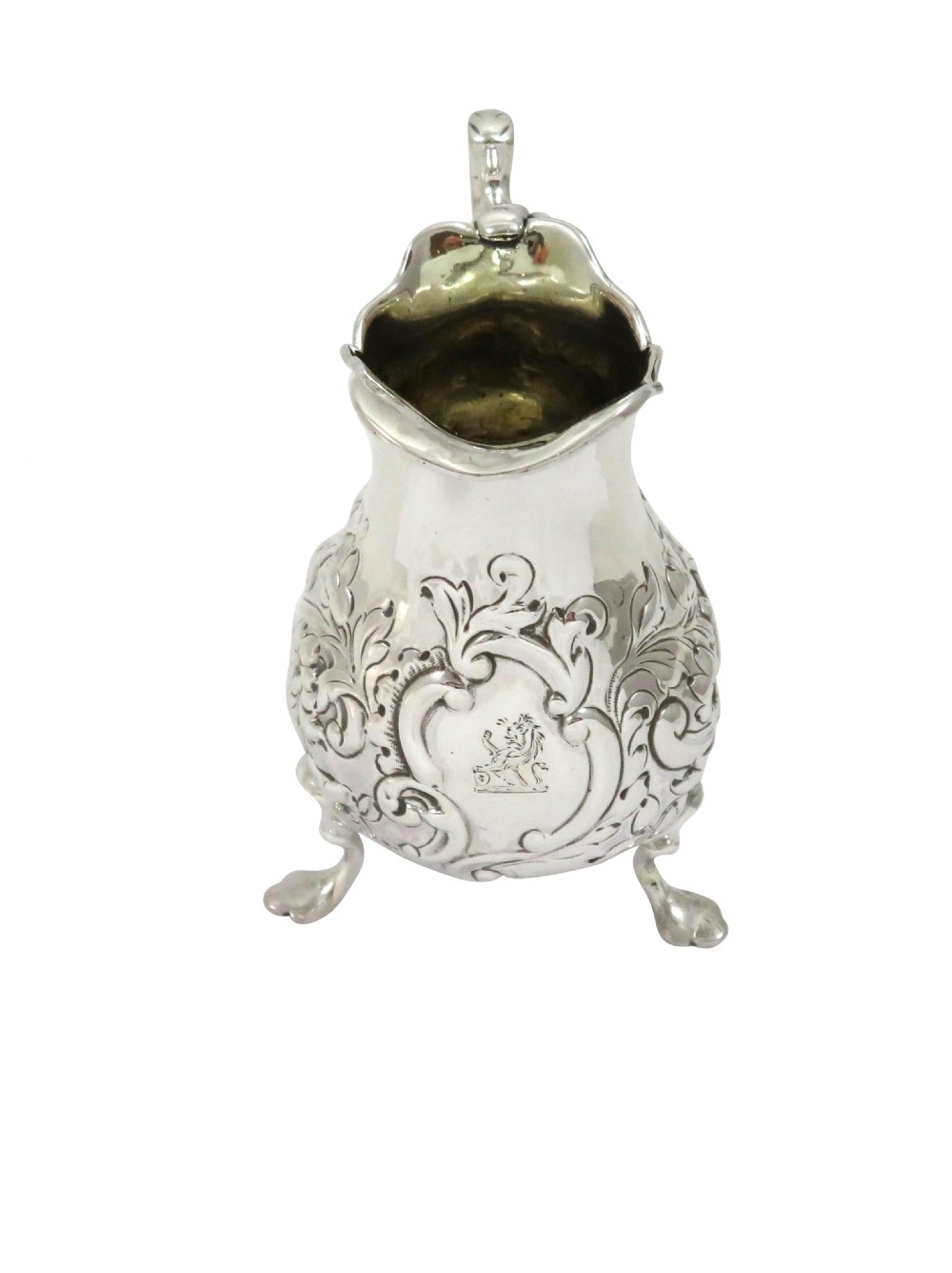 Antique Victorian Sterling Silver Jug with Lion Crest 1843 View VI