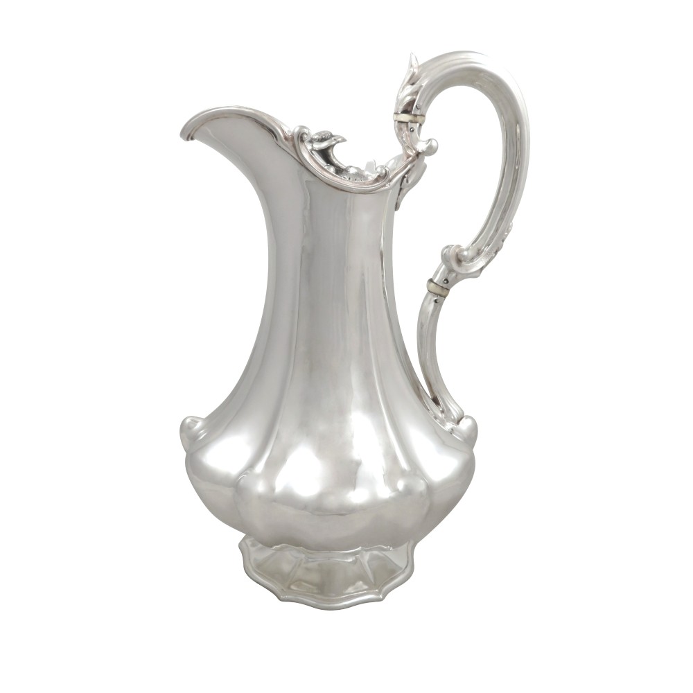 Antique Victorian Sterling Silver Wine Ewer / LIdded Jug 1846