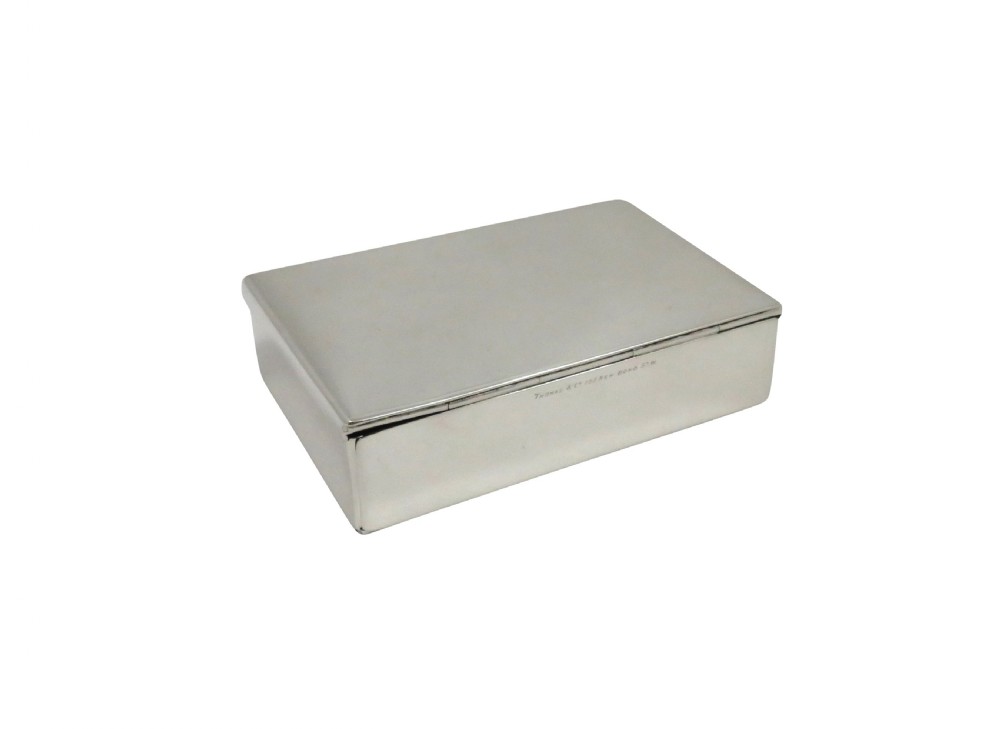 Antique Edwardian Sterling Silver Sandwich Box 1910 View IV