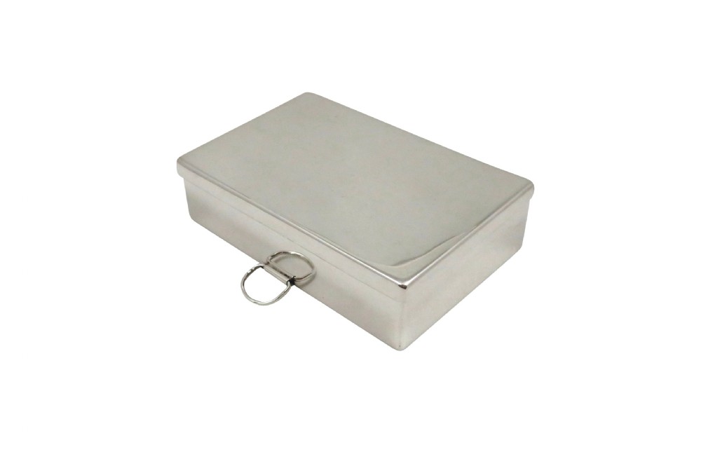 Antique Edwardian Sterling Silver Sandwich Box 1910 View X