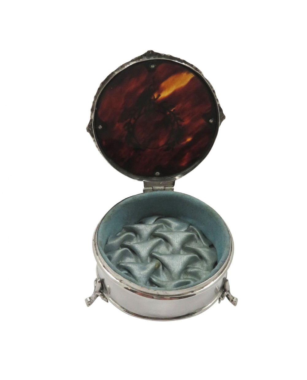 Antique Edwardian Sterling Silver & Tortoiseshell Trinket Box 1910 View VII