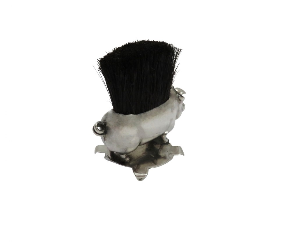 Antique Sterling Silver Desk Top 'Pig' Pen Wipe 1924 View V