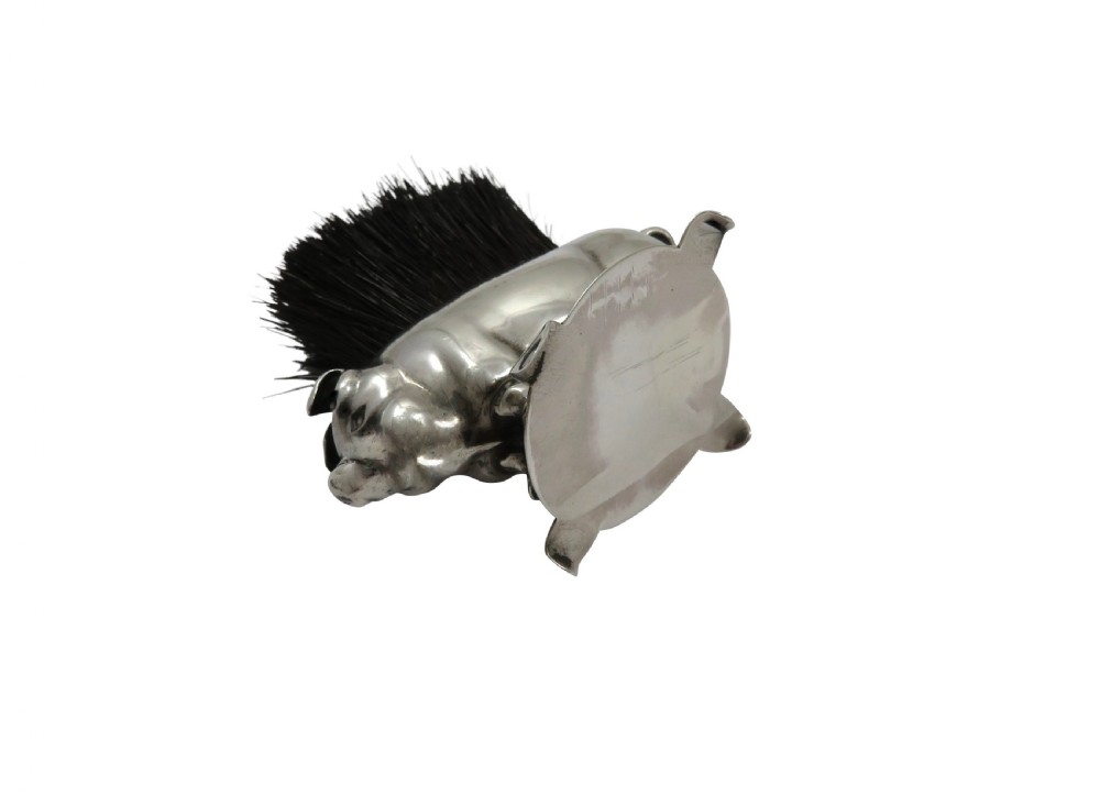 Antique Sterling Silver Desk Top 'Pig' Pen Wipe 1924 View VII