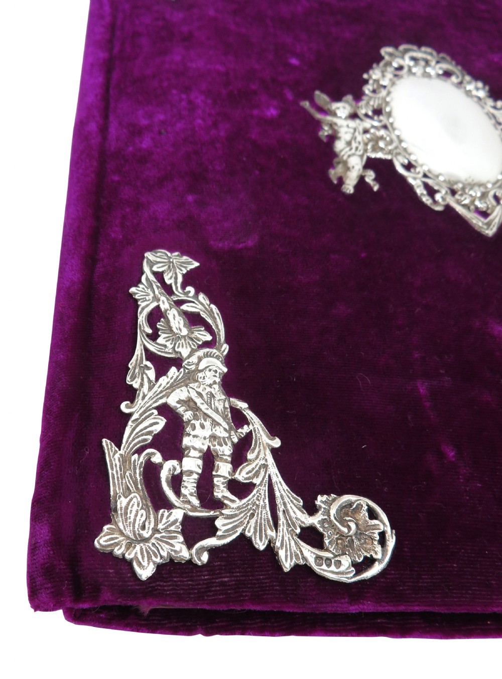 Antique Victorian Sterling Silver Mounted Desk Top Stationery Folder 1884 View VI