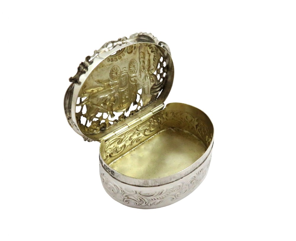 Antique Sterling Silver Pierced Wedding Box 1912 View II