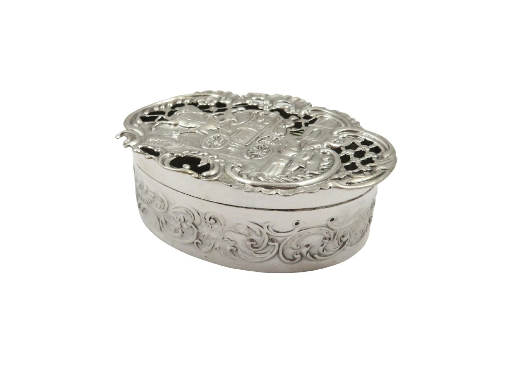 Antique Sterling Silver Pierced Wedding Box 1912 View IV