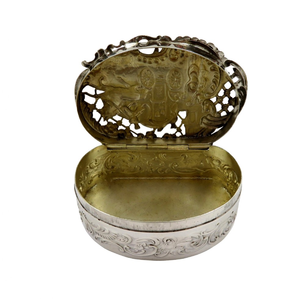 Antique Sterling Silver Pierced Wedding Box 1912 View V
