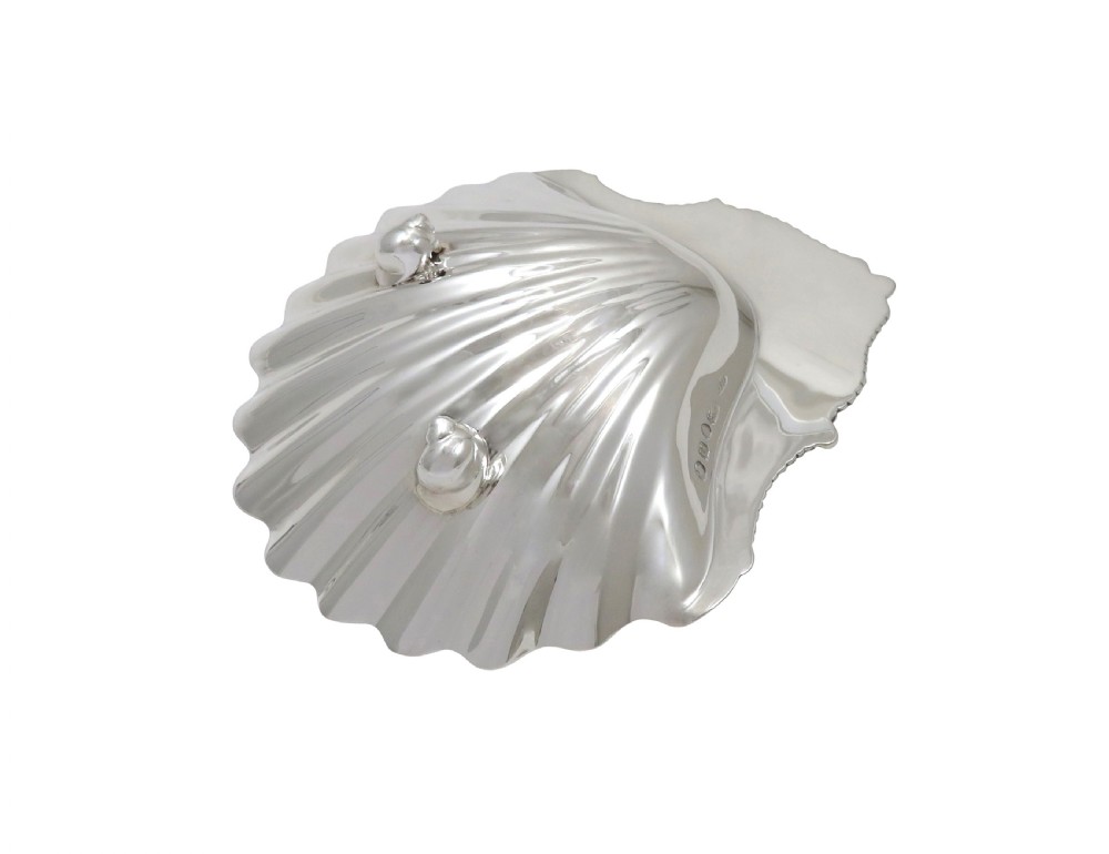 Antique Victorian Sterling Silver Shell Dish 1848 View II