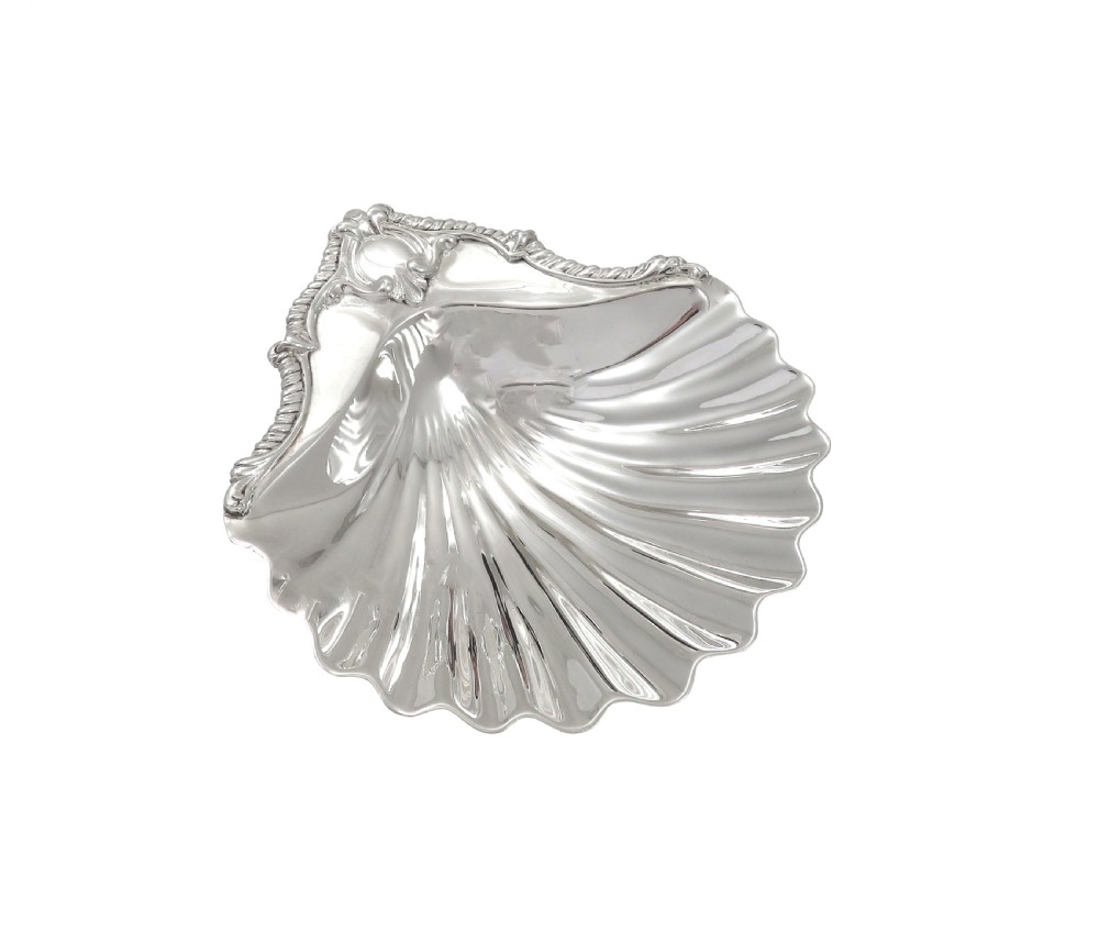 Antique Victorian Sterling Silver Shell Dish 1848 View IV