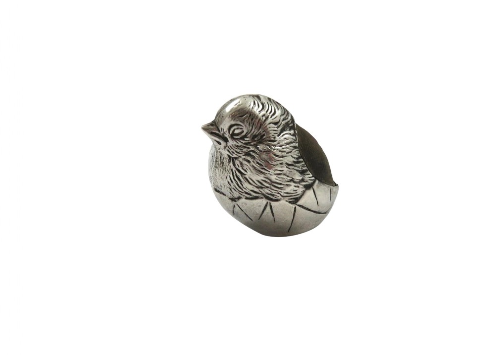 Antique Edwardian Sterling Silver 'Chick' Pin Cushion 1907 View II