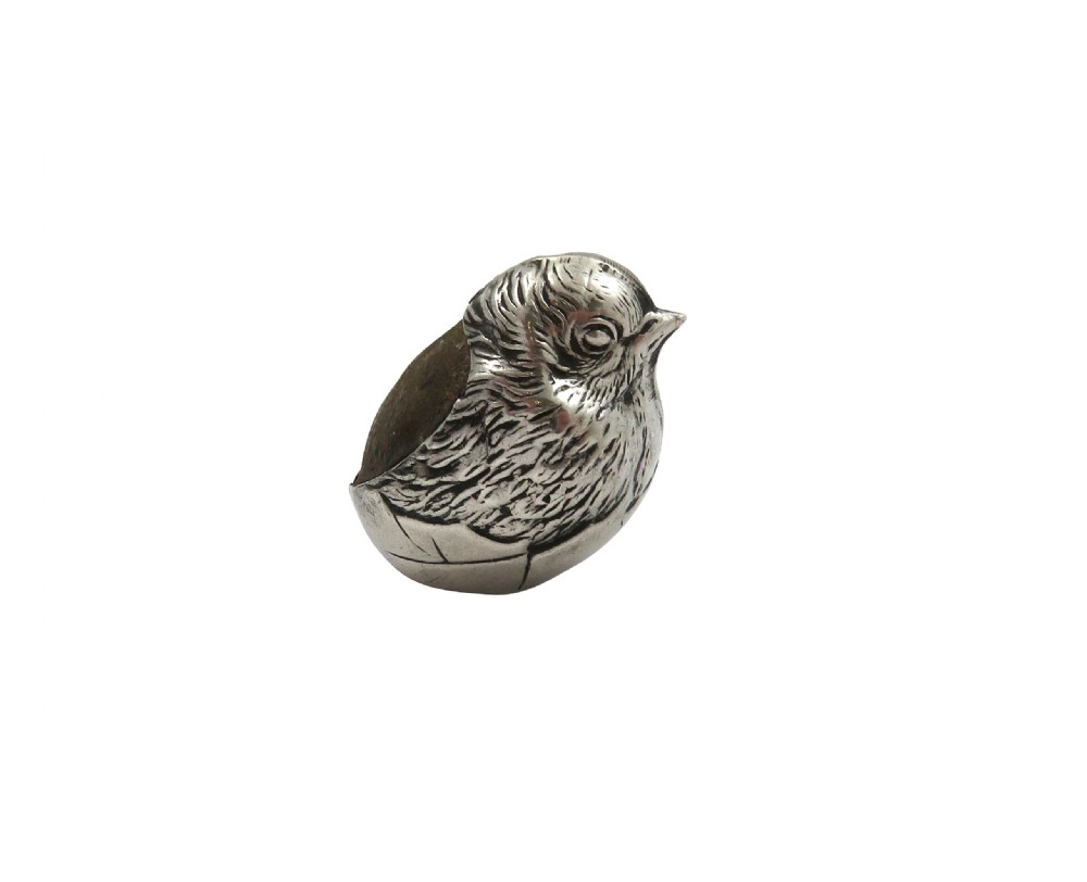 Antique Edwardian Sterling Silver 'Chick' Pin Cushion 1907 View VII