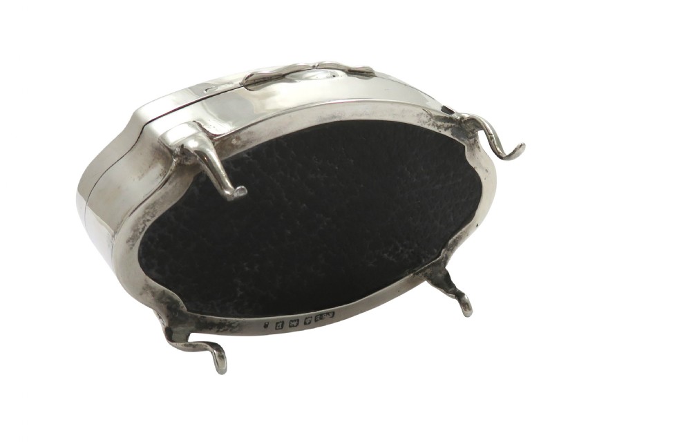 Antique Sterling Silver & Tortoiseshell Trinket Box 1916 View V