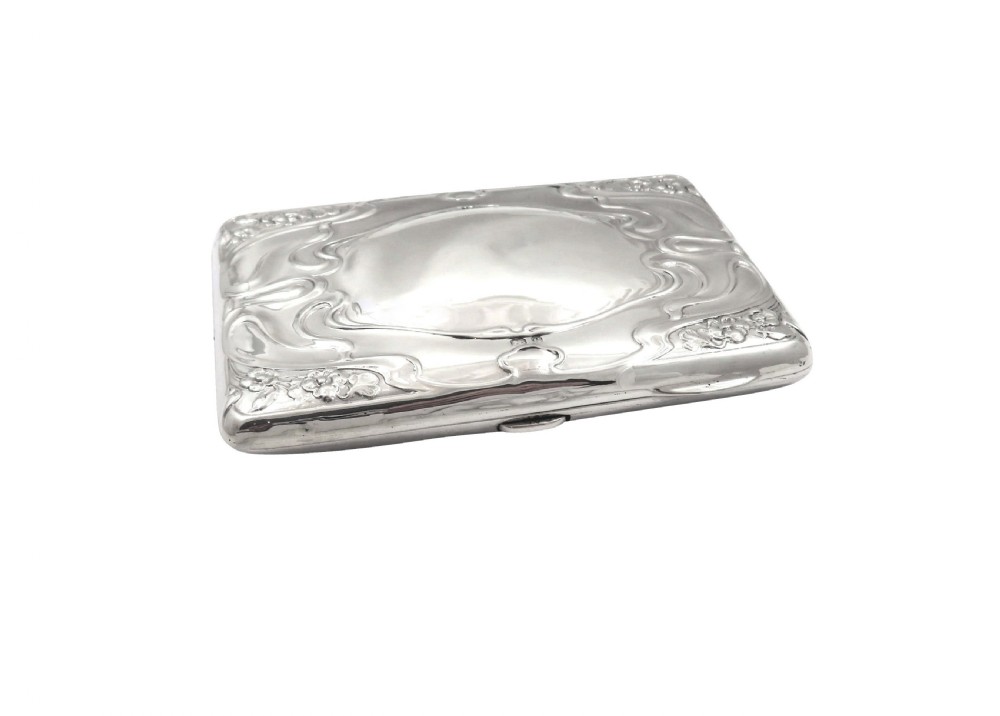Antique Art Nouveau Sterling Silver Calling Card Case 1902 View VIII