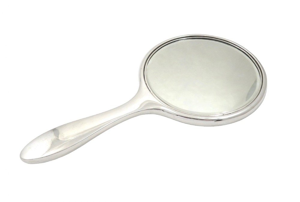 Antique Sterling Silver & Mother of Pearl Hand Mirror 1922 View III