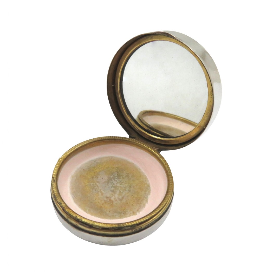 Antique Sterling Silver & Enamel Powder / Pill Box 1930 View IV