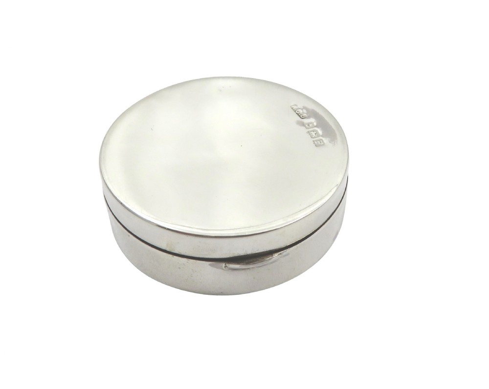 Antique Sterling Silver & Enamel Powder / Pill Box 1930 View VI