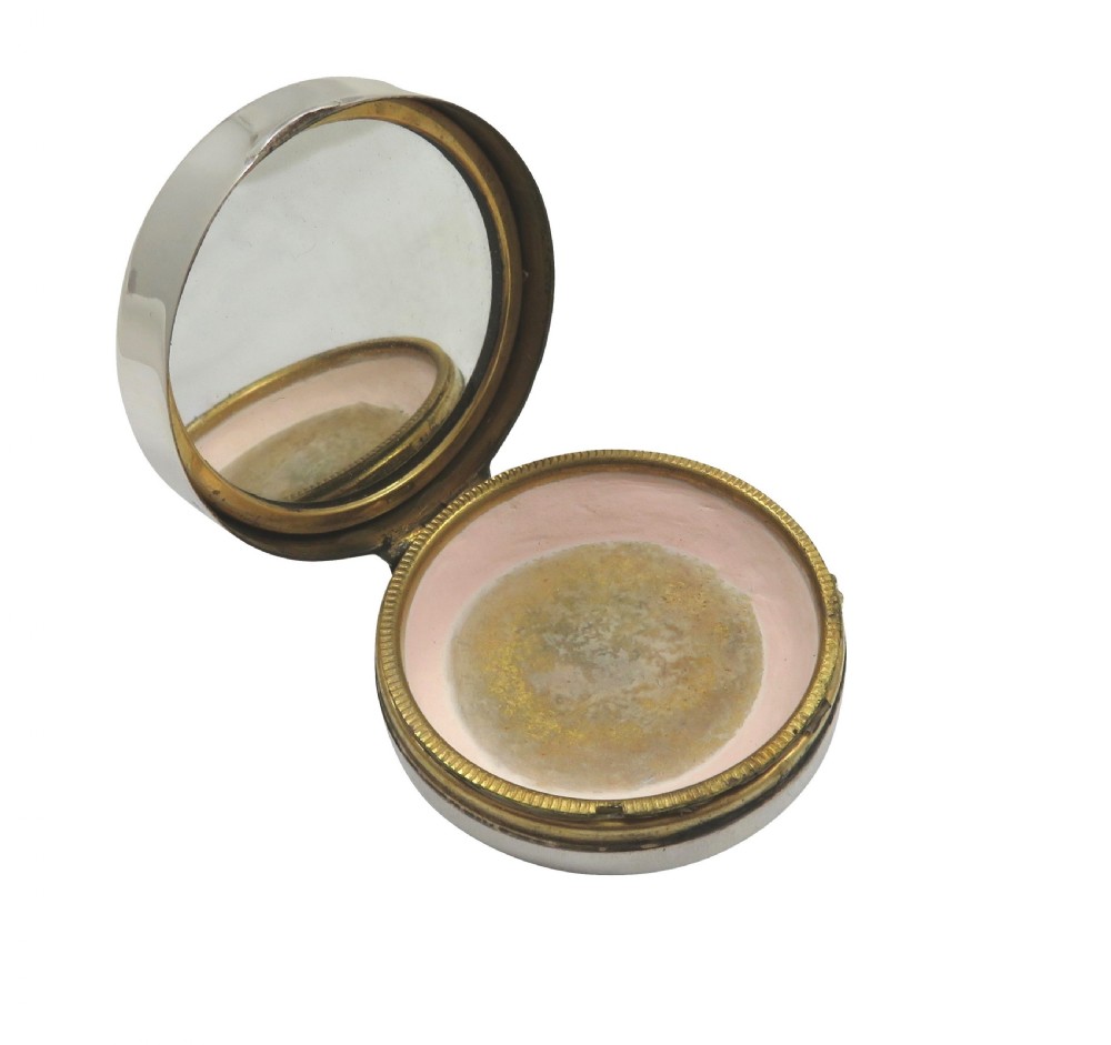 Antique Sterling Silver & Enamel Powder / Pill Box 1930 View VII